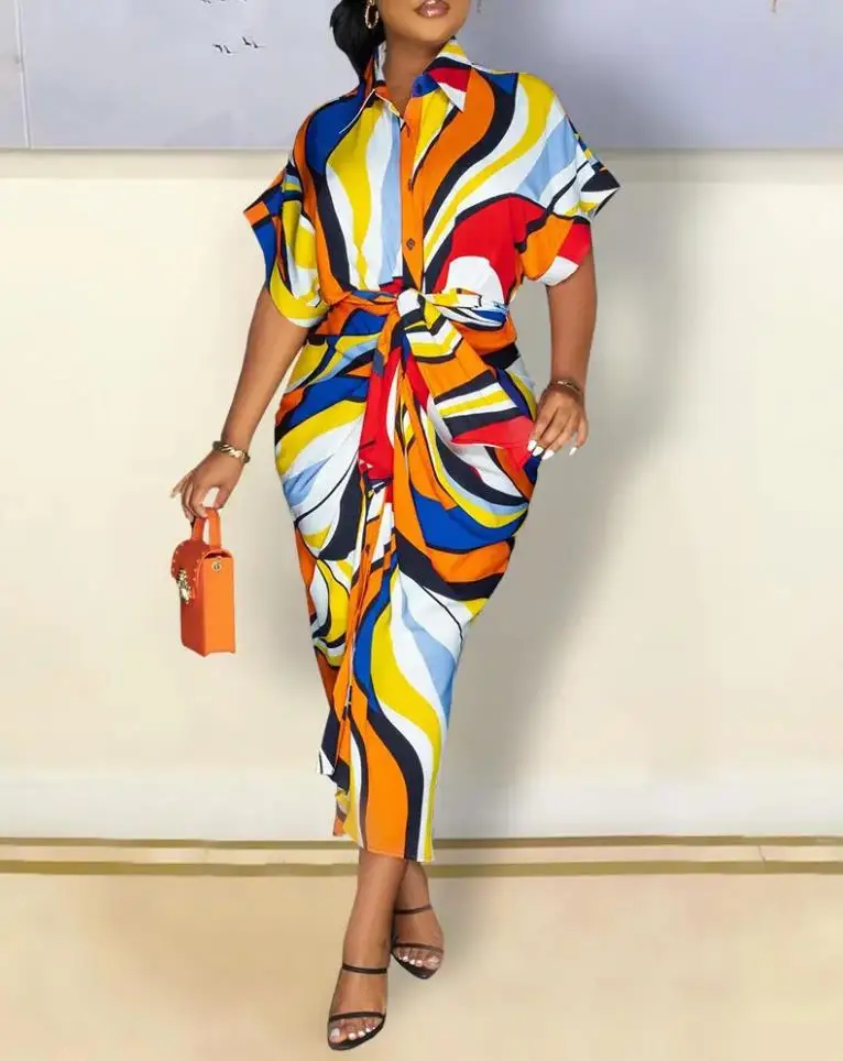 Dresses for Women 2022 Fashion All Over Print Button Pleated Lapel Shirt Dress Medium Length Vestidos De Mujer
Dresses for Women 2022 Fashion All Over Print Button Pleated Lapel Shirt Dress Medium Length Vestidos De Mujer