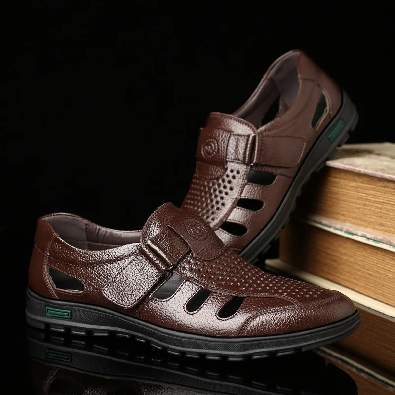 Summer Men's Leather Shoes Fashion Hollow Leather Sandals Hole Breathable Casual Men's Shoes Trend Set Foot Sandals Men's Shoes
Summer Men's Leather Shoes Fashion Hollow Leather Sandals Hole Breathable Casual Men's Shoes Trend Set Foot Sandals Men's Shoes
