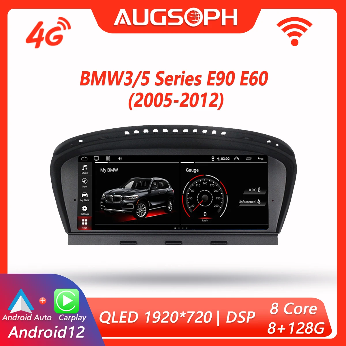 Android 12 Car Radio for BMW 5 Series E90 E91 2005-2012, 8.8" QLED 8 Core Multimedia Stereo Player with 4G Carplay & Auto GPS
Android 12 Car Radio for BMW 5 Series E90 E91 2005-2012, 8.8" QLED 8 Core Multimedia Stereo Player with 4G Carplay & Auto GPS