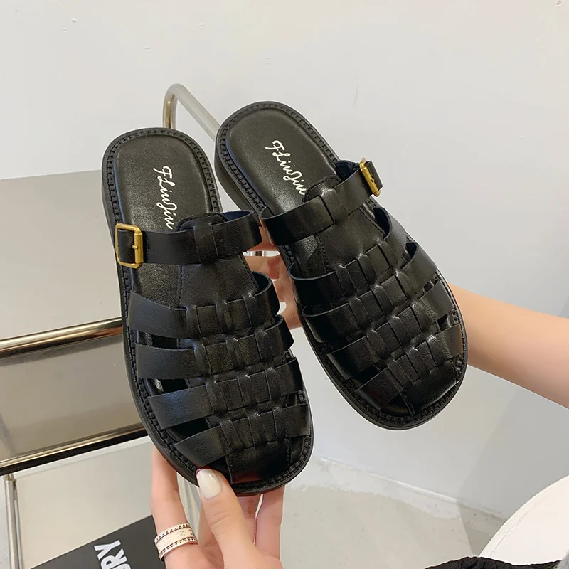 Шлепанцы женские в римском стиле, Классические сандалии на плоской подошве, Повседневная Уличная обувь на платформе, лето 2022 
Шлепанцы женские в римском стиле, Классические сандалии на плоской подошве, Повседневная Уличная обувь на платформе, лето 2022