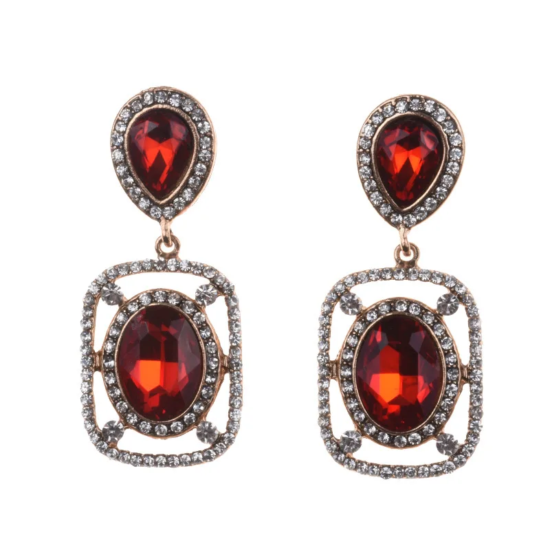 Best Lady Personality Ruby Waterdrop Color Diamond Vintage Alloy Inlaid Diamond Square Crystal Stud Earrings Rhinestone Jewelry
Best Lady Personality Ruby Waterdrop Color Diamond Vintage Alloy Inlaid Diamond Square Crystal Stud Earrings Rhinestone Jewelry