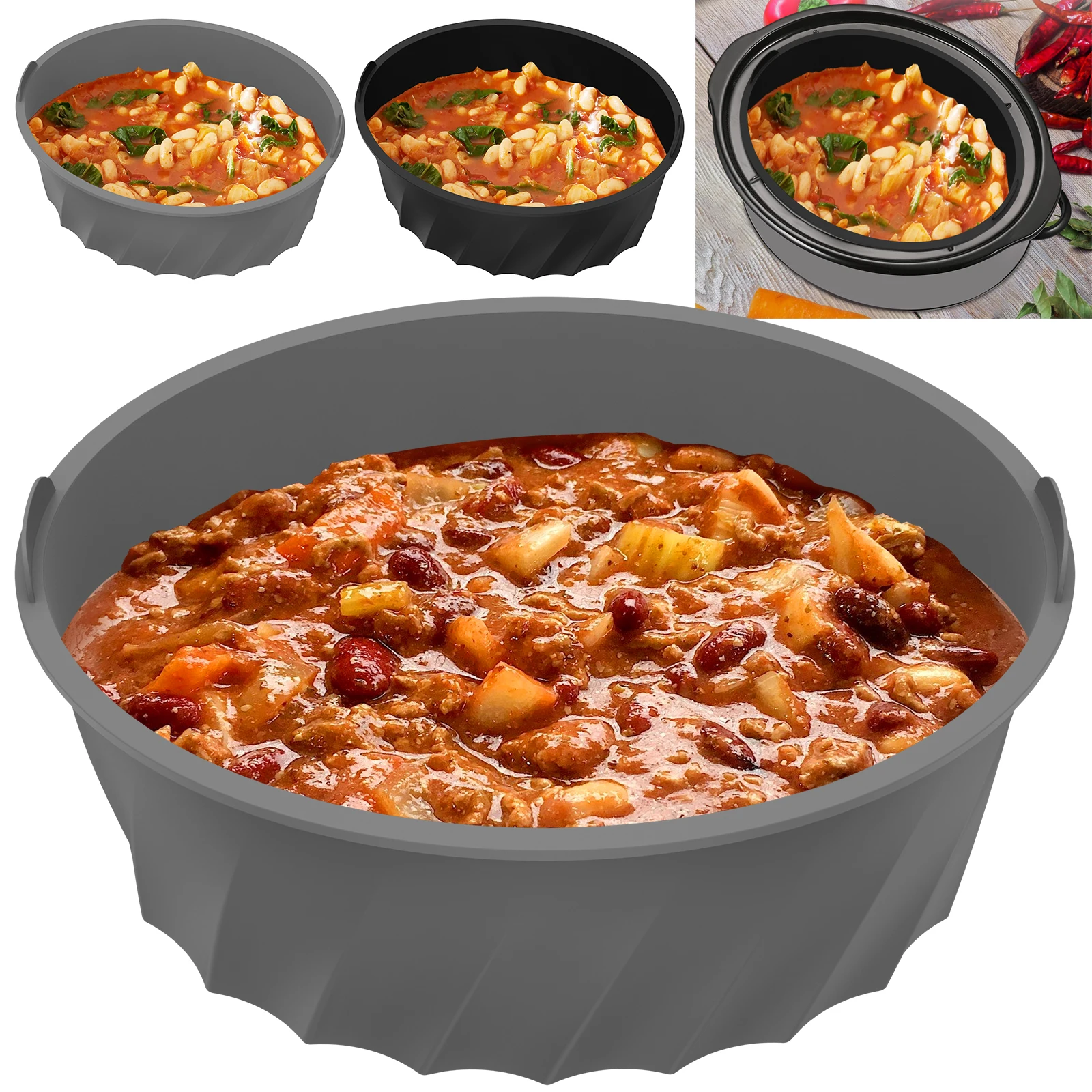 Silicone Slow Cooker Liner for 7-8QT Pot Reusable Slow Cooker Silicone Insert with Handle Leakproof Slow Cooker Liner Insert
Silicone Slow Cooker Liner for 7-8QT Pot Reusable Slow Cooker Silicone Insert with Handle Leakproof Slow Cooker Liner Insert