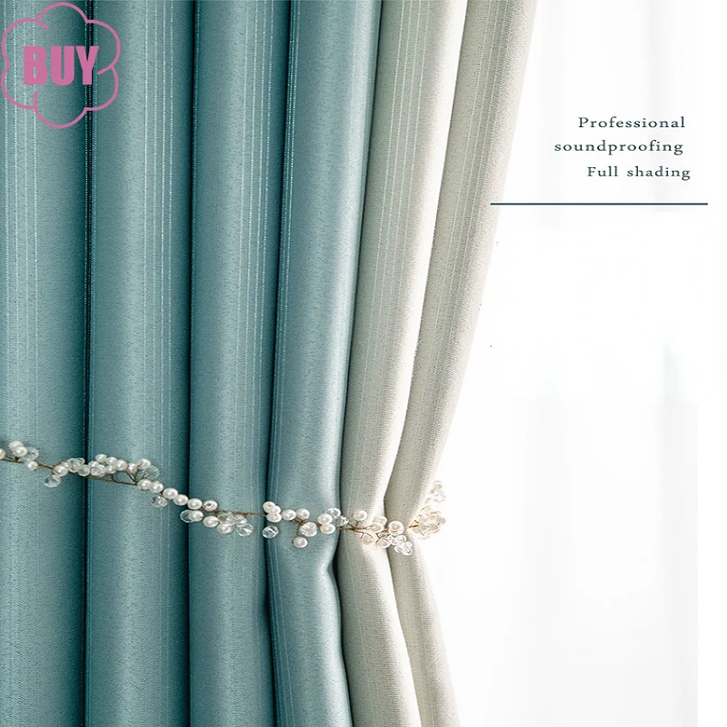 Modern Curtain Living Room Bedroom Plain Solid Color Curtain Full Blackout Crystal Strip Study Stitching Curtain Custom
Modern Curtain Living Room Bedroom Plain Solid Color Curtain Full Blackout Crystal Strip Study Stitching Curtain Custom