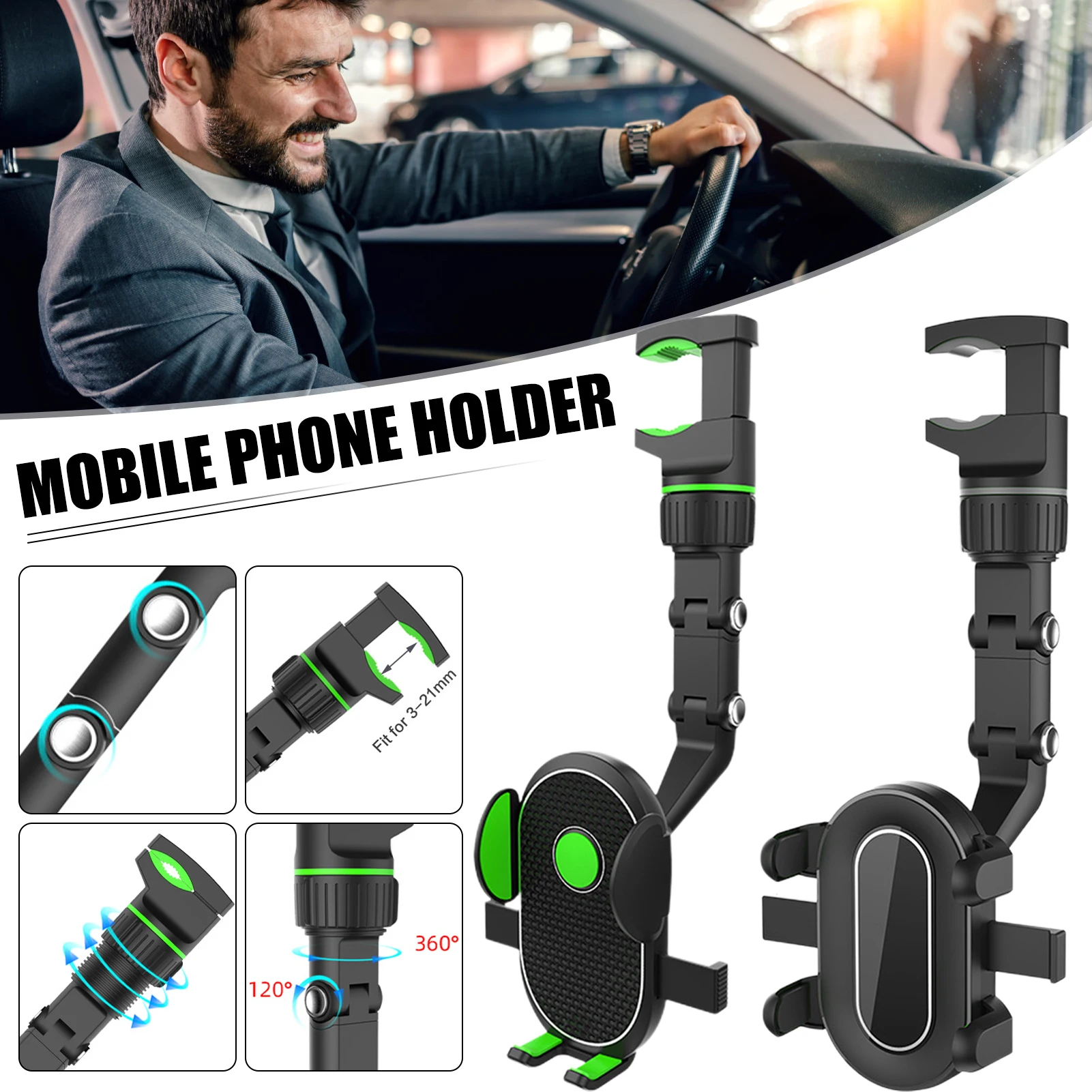 Universal Car Holder 360 Degree Rotating Stand Rearview Mirror GPS Navigation Auto Phone Support Multifunctional Phone Holder
Universal Car Holder 360 Degree Rotating Stand Rearview Mirror GPS Navigation Auto Phone Support Multifunctional Phone Holder