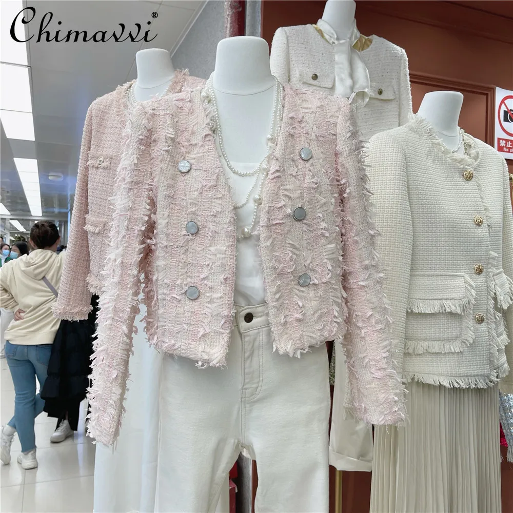 Luxury Pink Coat 2022 Spring Clothes New Fashion Tassel Exquisite Double Breasted All-Matching Elegant Jacket for Women
Luxury Pink Coat 2022 Spring Clothes New Fashion Tassel Exquisite Double Breasted All-Matching Elegant Jacket for Women