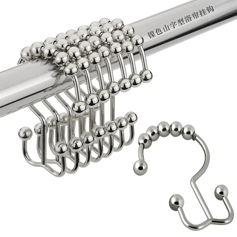 12Pcs Metal Double Shower Curtain Hooks 5 Rollers Shower Curtain Rings Hooks Home Kitchen Bathroom Storage Hook Hanging Hooks
12Pcs Metal Double Shower Curtain Hooks 5 Rollers Shower Curtain Rings Hooks Home Kitchen Bathroom Storage Hook Hanging Hooks