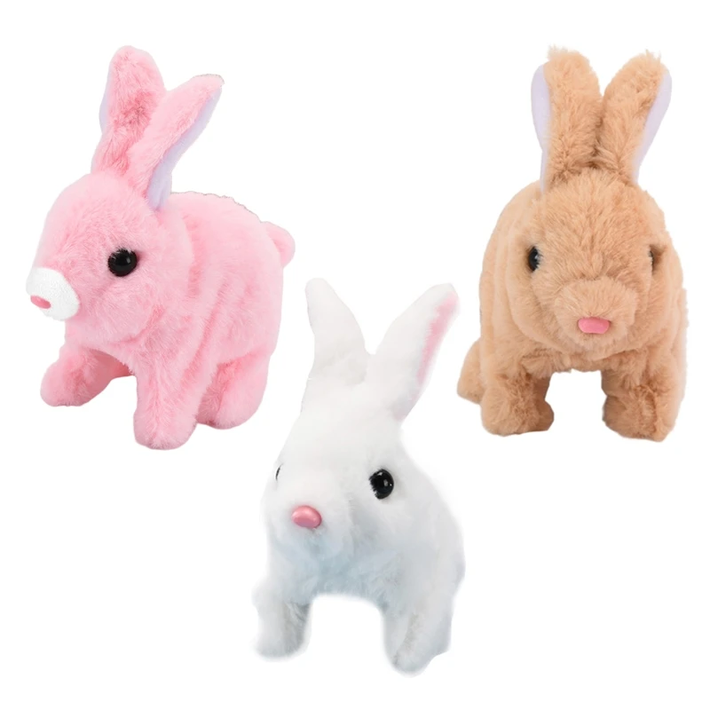 

Electric Rabbit Toy Plush Bunny Battery Operated Hopping Animal Rabbit Interactive Toys Gifts for Children Boy Girls