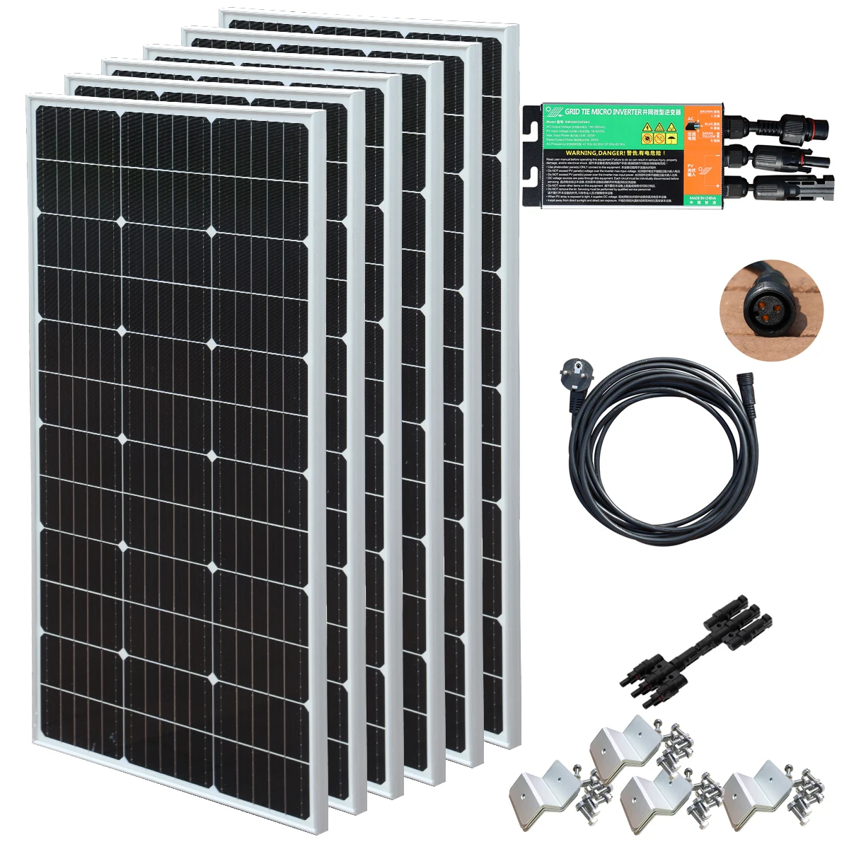 

BOGUANG 600W Glass Photovoltaic System Balcony Power Plant PV Solar Panel Monocrystalline Home 600W Inverter