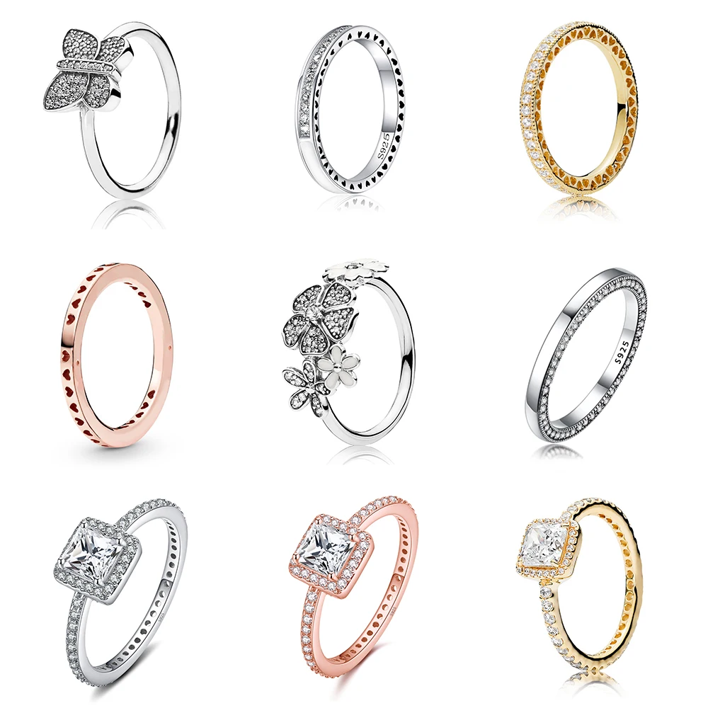 925 Sterling Silver Ring Charms Rose Gold Round Diy Flower Big Cz Crystal Finger Ring For Women Pandora Party Jewelry
925 Sterling Silver Ring Charms Rose Gold Round Diy Flower Big Cz Crystal Finger Ring For Women Pandora Party Jewelry