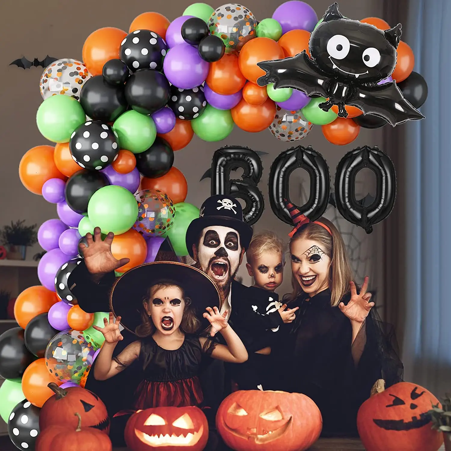 96pcs 2023 Halloween Horror Balloon Chain Set Halloween Party Pumpkin Black BOO Balloon Set Family Reunion Arch Ghost Festival
96pcs 2023 Halloween Horror Balloon Chain Set Halloween Party Pumpkin Black BOO Balloon Set Family Reunion Arch Ghost Festival