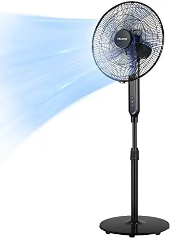 16" Oscillating Pedestal Stand Up Fan | Adjustable Height | Ultra Quiet DC Motor | Remote Control | 12 Speed | 12-Hour Timer
16" Oscillating Pedestal Stand Up Fan | Adjustable Height | Ultra Quiet DC Motor | Remote Control | 12 Speed | 12-Hour Timer