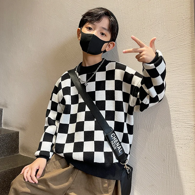 Boys' Sweater Boys Toddler Winter Tops New Children's Wear Checkered Neck Trendy Handsome Pullovers Flash Sale
Boys' Sweater Boys Toddler Winter Tops New Children's Wear Checkered Neck Trendy Handsome Pullovers Flash Sale