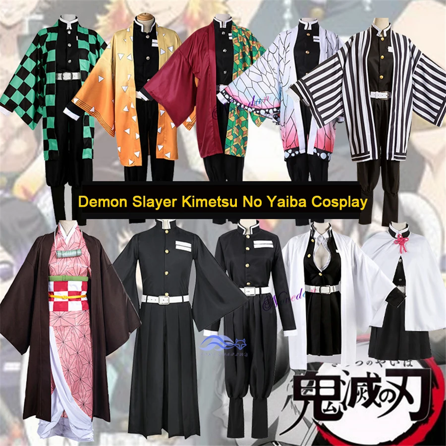 

Кимоно из аниме «рассекающий демонов», косплей-костюм из м/ф «no yaiba kochou shinobu agatsuma zenitsu kamado tanjirou giyuu nezuko»
