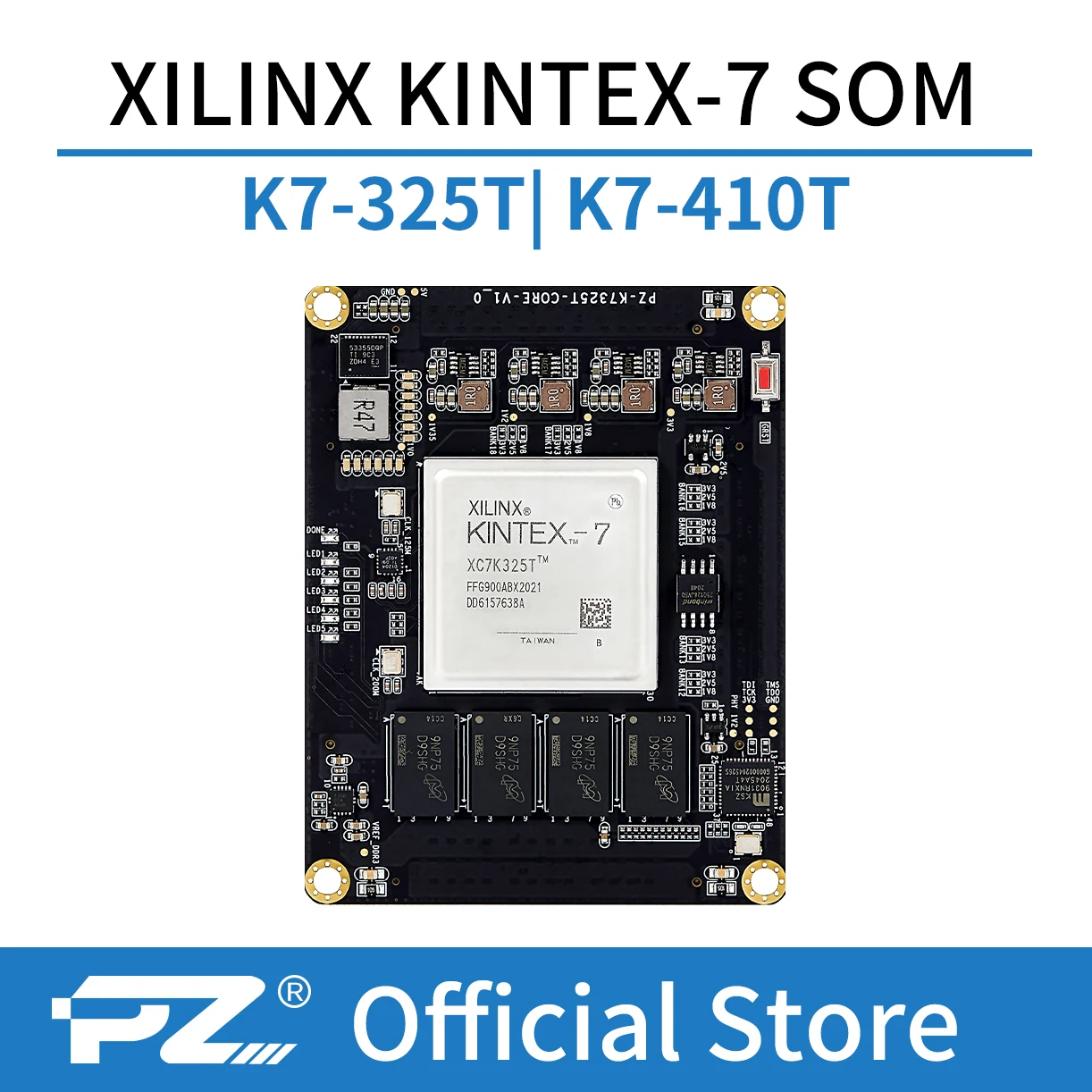 Центральная плата PUZHI SoM 7K325T 7K410T: Xilinx Kintex 7 XC7K325T XC7K410T FPGA, система промышленного класса на модуле K7325T K7410T
Центральная плата PUZHI SoM 7K325T 7K410T: Xilinx Kintex 7 XC7K325T XC7K410T FPGA, система промышленного класса на модуле K7325T K7410T