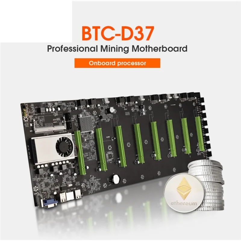 BTC-D37 mining machine motherboard CPU combo 8 graphics card slot DDR3 memory integrated VGA interface
BTC-D37 mining machine motherboard CPU combo 8 graphics card slot DDR3 memory integrated VGA interface