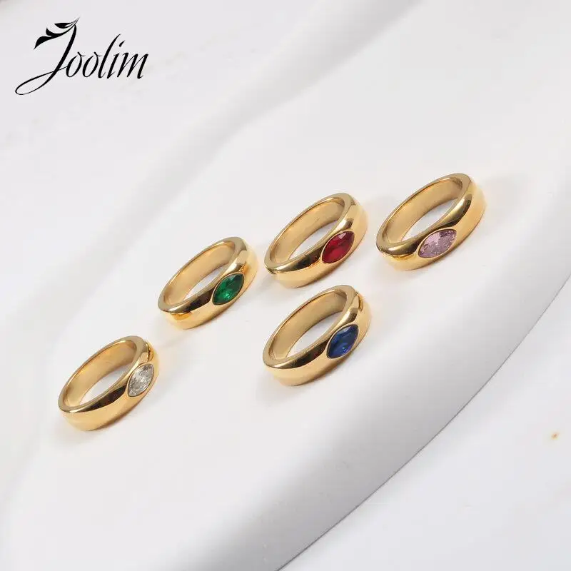 Joolim High End Gold Finish Permanent Colorful Arc Eye Zirconia Rings Trendy For Women Stainless Steel Jewelry Wholesale
Joolim High End Gold Finish Permanent Colorful Arc Eye Zirconia Rings Trendy For Women Stainless Steel Jewelry Wholesale