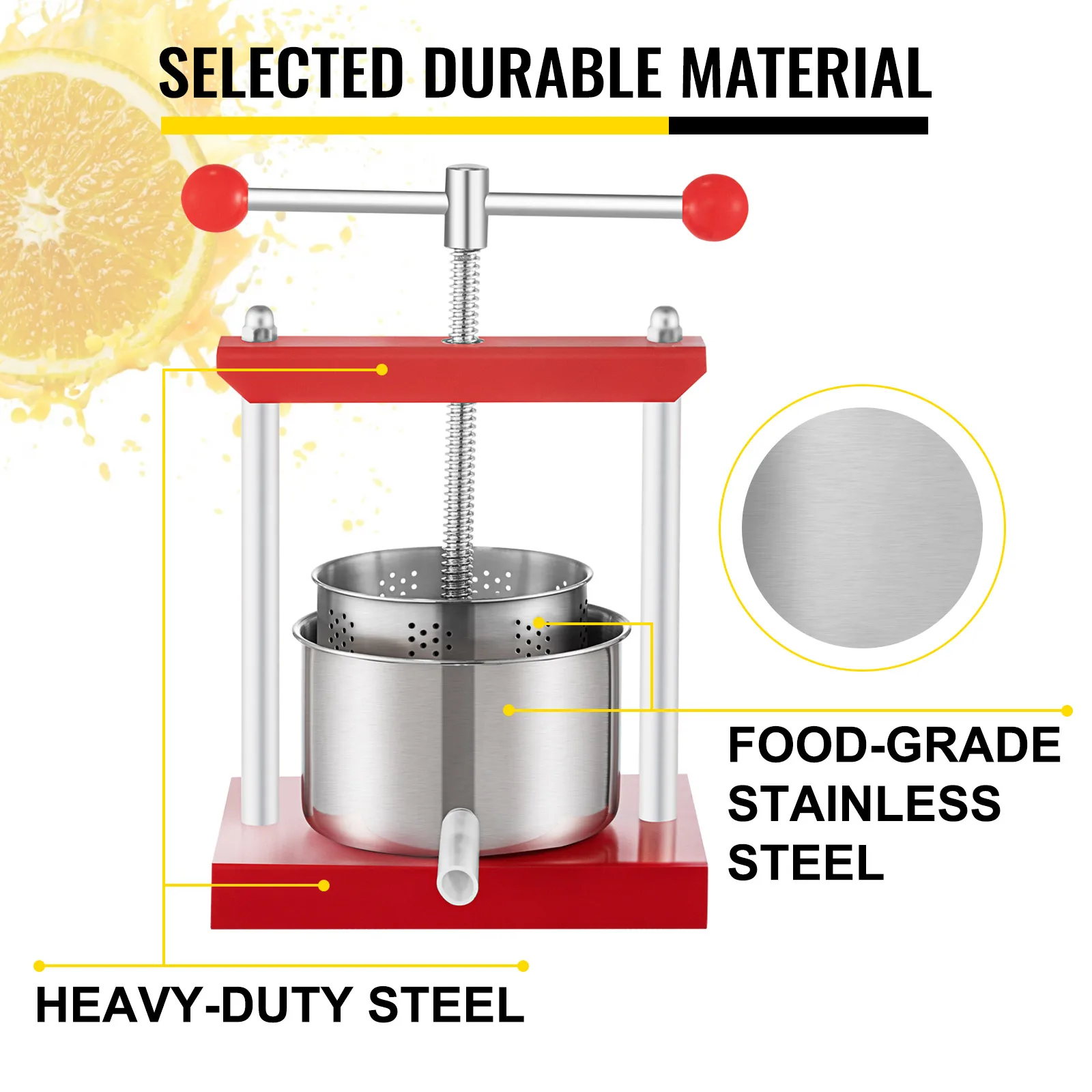 VEVOR Wine Presser Grape Press for Wine Making 0.9Gal/3.5L Grape Press for Wine Making
VEVOR Wine Presser Grape Press for Wine Making 0.9Gal/3.5L Grape Press for Wine Making