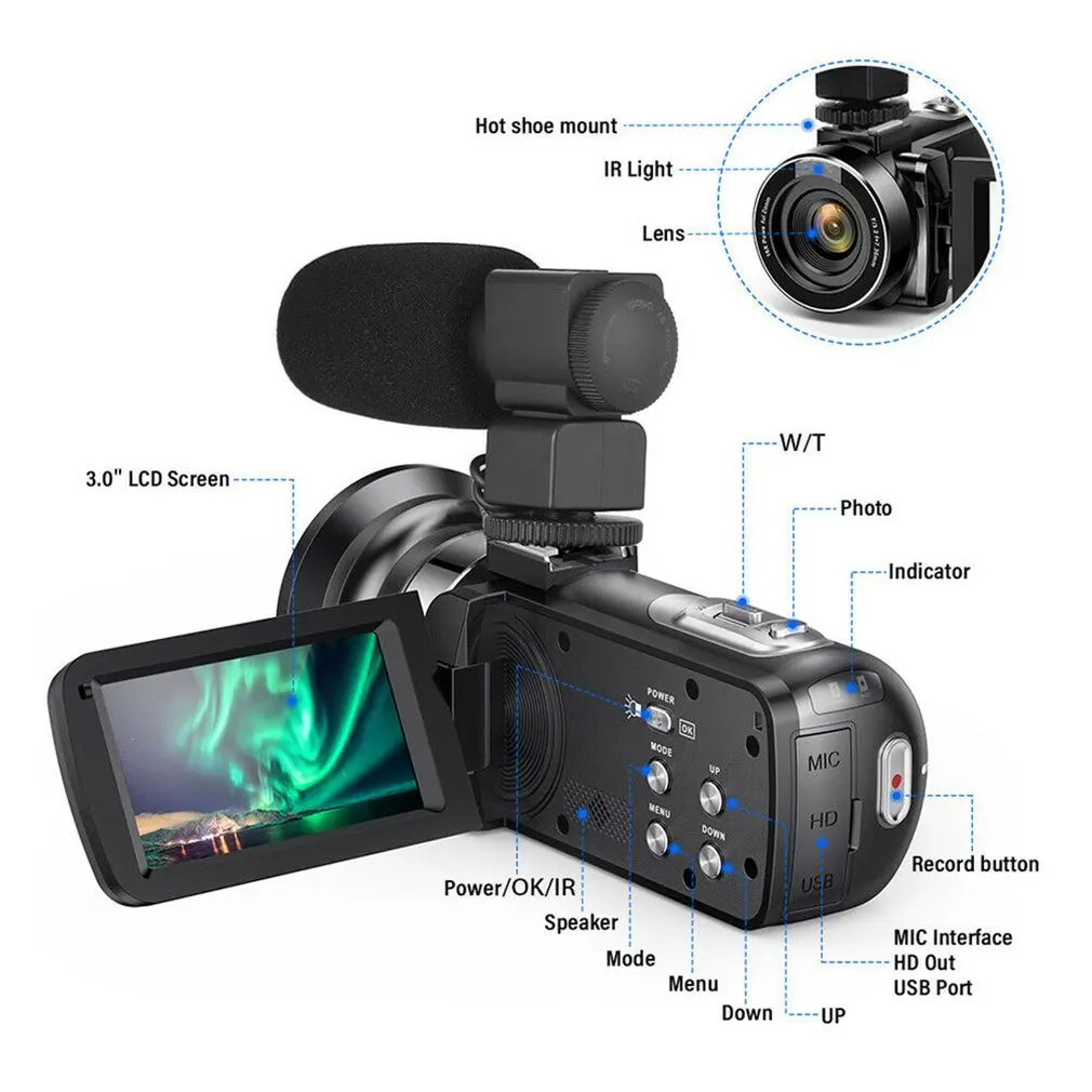 V01 цифровая Ночная камера 26MP DV WIFI сенсорный экран инфракрасная заполнясветильник окамера записывающая цифровая камера видеокамера
V01 цифровая Ночная камера 26MP DV WIFI сенсорный экран инфракрасная заполнясветильник окамера записывающая цифровая камера видеокамера