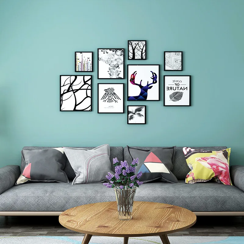 

Light Blue Morandi Pure Color Simple Living Room Bedroom Background Brush Glue Non-self-adhesive Wallpaper Wallpap