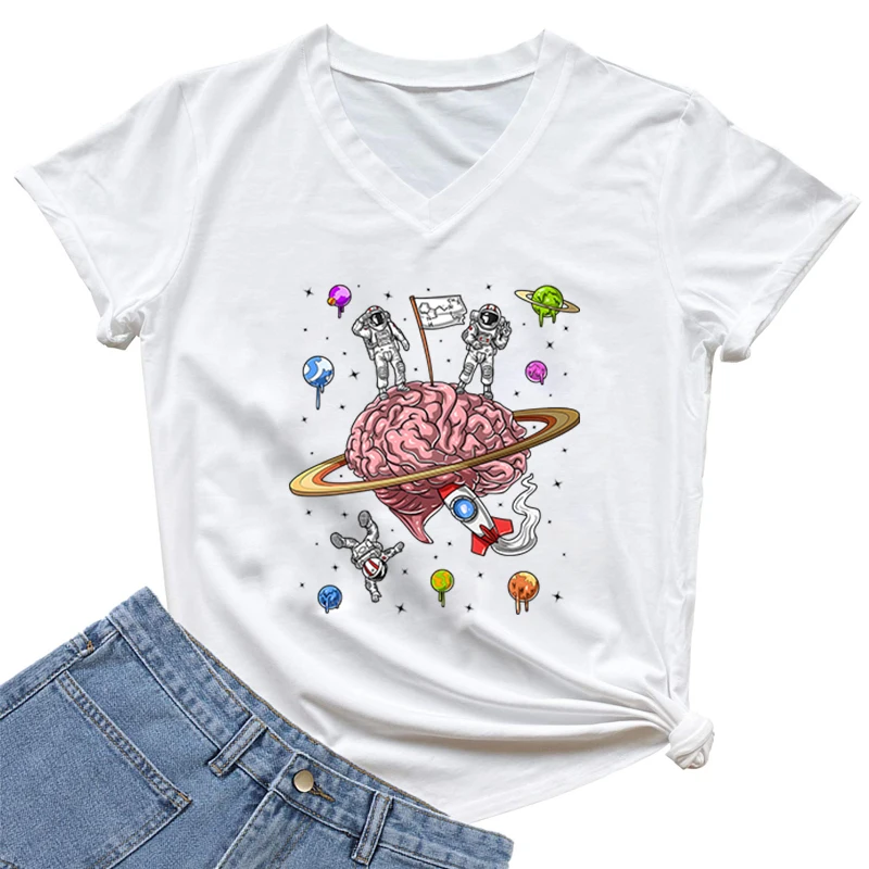Astronauts Cartoon Women's T Shirt Funny Streetwear Vintage Aesthetic Clothes for Lady Harajuku Y2k Tops Casual V-neck T Shirts
Astronauts Cartoon Women's T Shirt Funny Streetwear Vintage Aesthetic Clothes for Lady Harajuku Y2k Tops Casual V-neck T Shirts