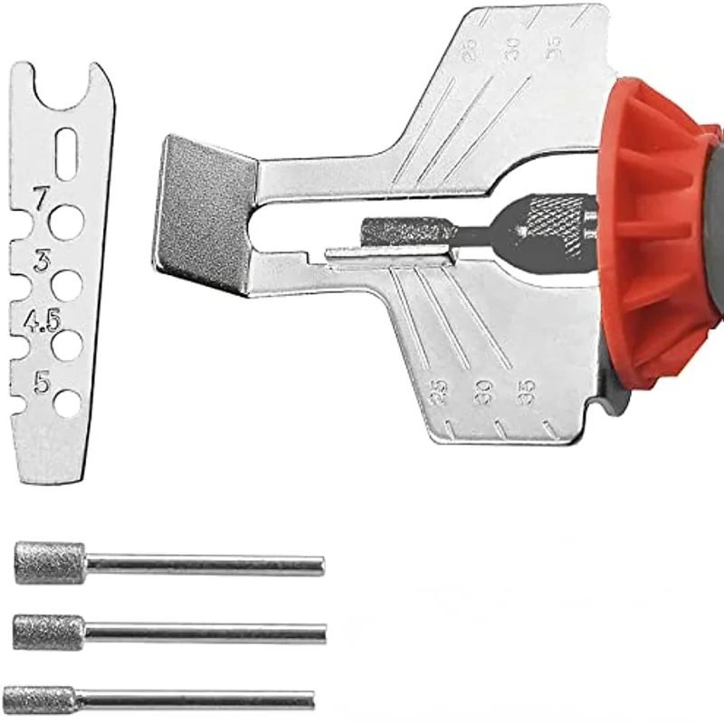 Chainsaw Sharpening Attachment Kit - Chain Saw Blade Teeth Sharpener Set with Angle Guide and Diamond Burr Grinding Stone Files
Chainsaw Sharpening Attachment Kit - Chain Saw Blade Teeth Sharpener Set with Angle Guide and Diamond Burr Grinding Stone Files