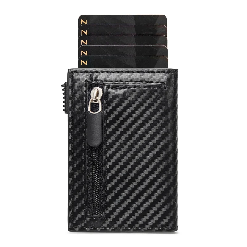 

2022 New Fashion Men Wallets Name Engraving Zipper Card Holder Male Purse Leather Coin Money Holder Cards Smart Wallets Carteria