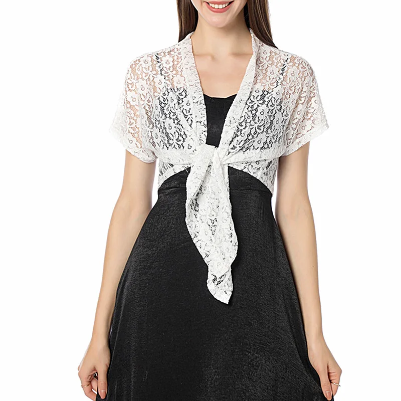 Womens Lace Cardigan Summer Short Sleeve Lace-up Crop Top for Wedding Party Bridal Shawl Beachwear Swimwear Cover Ups
Womens Lace Cardigan Summer Short Sleeve Lace-up Crop Top for Wedding Party Bridal Shawl Beachwear Swimwear Cover Ups