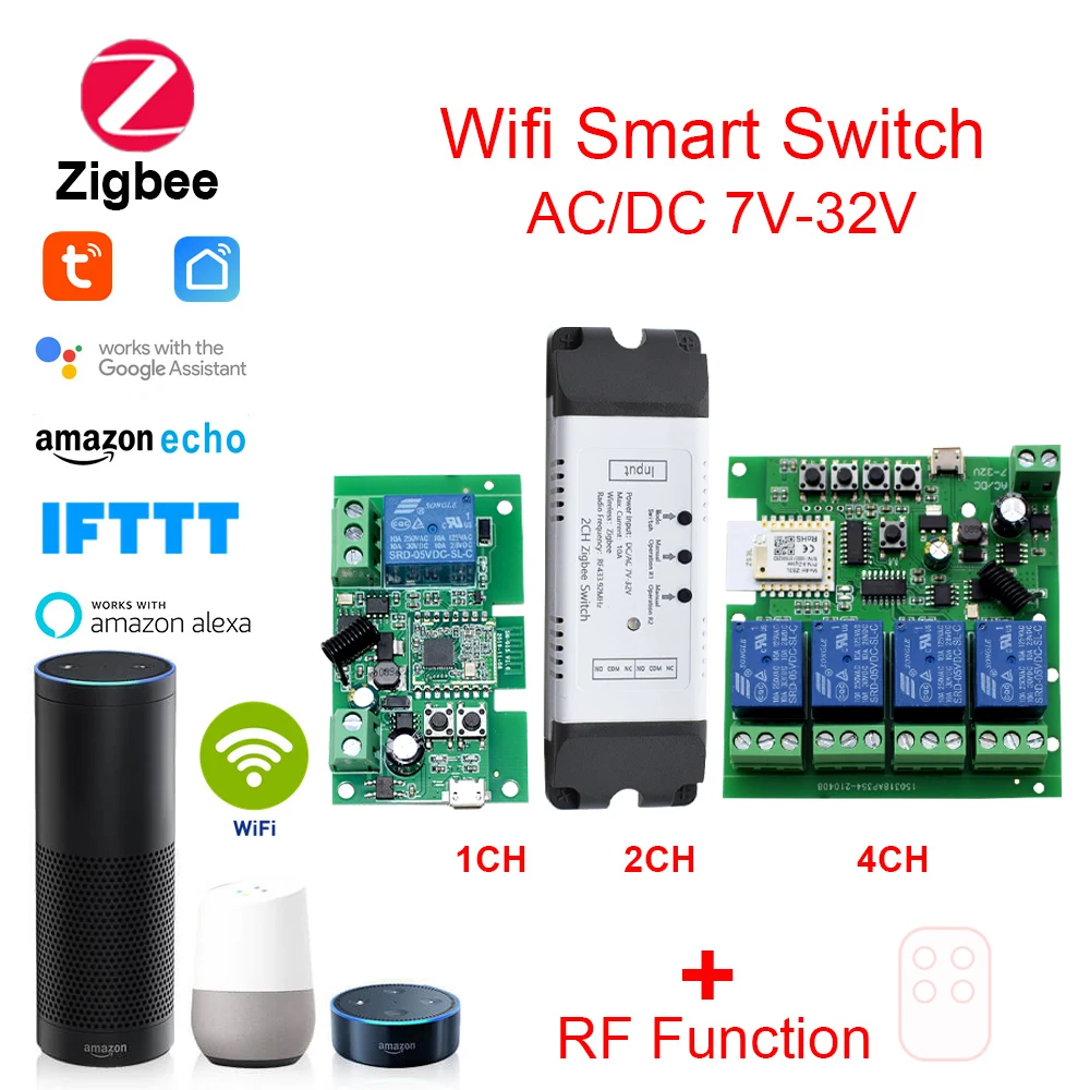Смарт-релейный модуль Tuya Zigbee с Wi-Fi, 1/433 каналов, 5 в пост. Тока, 7-32 В, МГц
Смарт-релейный модуль Tuya Zigbee с Wi-Fi, 1/433 каналов, 5 в пост. Тока, 7-32 В, МГц