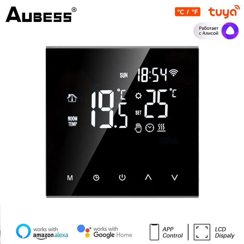 Tuya WiFi Smart Thermostat LCD Display For Electric Floor Heating Water/Gas Boiler Temperature Remote Controller Via Alice Alexa
Tuya WiFi Smart Thermostat LCD Display For Electric Floor Heating Water/Gas Boiler Temperature Remote Controller Via Alice Alexa