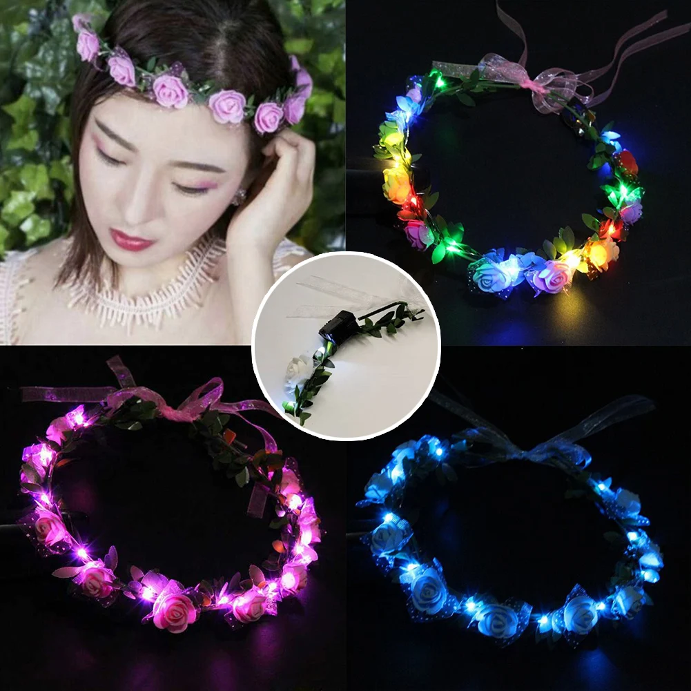 LED Light Wreath Garland Decoration Wedding Irthday Favor Luminous Rosette Party Hair Garland Hairband Headband Crown Flower
LED Light Wreath Garland Decoration Wedding Irthday Favor Luminous Rosette Party Hair Garland Hairband Headband Crown Flower