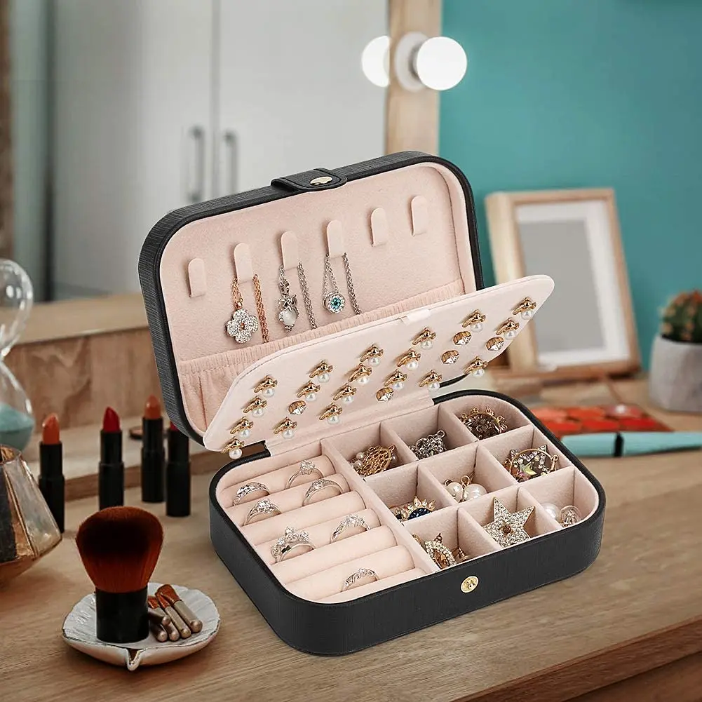 Small Jewelry Box Necklace Ring Storage Organizer Mini Jewelry case Double Layer Travel Jewelry Organizer for Women Girls Gift
Small Jewelry Box Necklace Ring Storage Organizer Mini Jewelry case Double Layer Travel Jewelry Organizer for Women Girls Gift