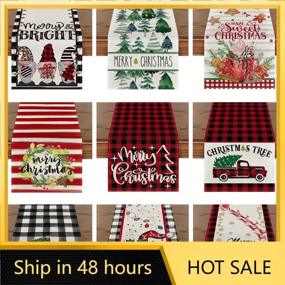 Christmas Table Runner Cartoon Santa Claus Snowman Elk Xmas Tree Printed Linen Table Cloth Christmas Decor Table Mat 
Christmas Table Runner Cartoon Santa Claus Snowman Elk Xmas Tree Printed Linen Table Cloth Christmas Decor Table Mat