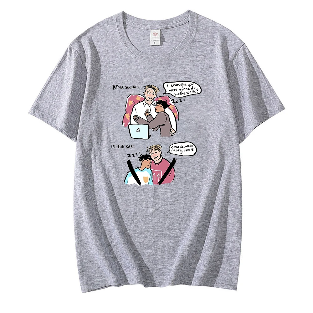 Nick And Charlie Men Women T-Shirt Heartstopper T-Shirts Cotton Oversized Men Clothes Alice Oseman Penggemar Webcomic Streetwear
Nick And Charlie Men Women T-Shirt Heartstopper T-Shirts Cotton Oversized Men Clothes Alice Oseman Penggemar Webcomic Streetwear
