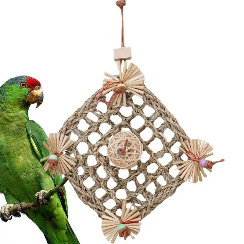 Parrot Rope Net Bird Climbing Chewing Playing Toy Seagrass Biting Hanging Hemp Rope Swing Foraging For Pets Parrot Supplies
Parrot Rope Net Bird Climbing Chewing Playing Toy Seagrass Biting Hanging Hemp Rope Swing Foraging For Pets Parrot Supplies