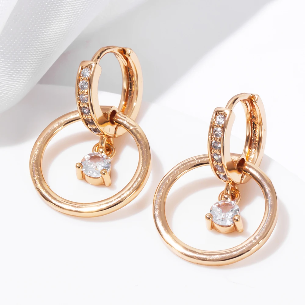 ESSFF Round Circle Rhinestone CZ Dangle Earrings for Women Gold Color Pendants Drop Earings Girls Gifts Fashion Jewelry
ESSFF Round Circle Rhinestone CZ Dangle Earrings for Women Gold Color Pendants Drop Earings Girls Gifts Fashion Jewelry