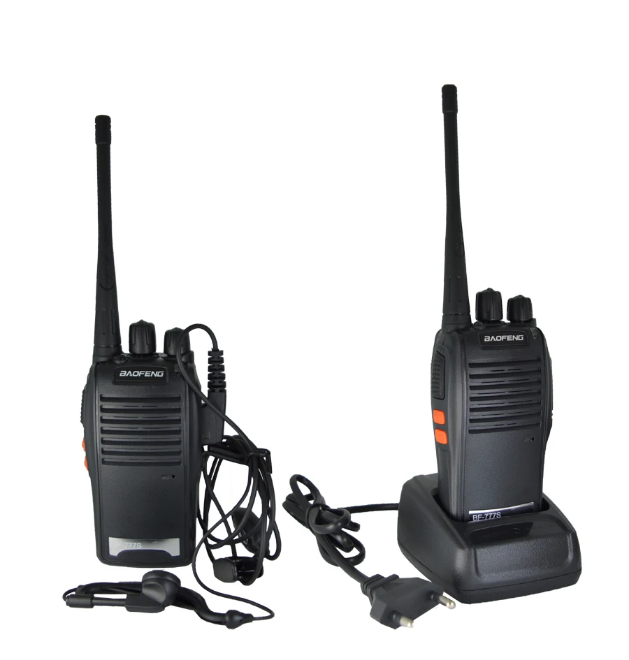 

New 1 pair Walkie Talkie BF777s Baofeng BF-777s with earphone 5W 16CH UHF Interphone BaoFeng 777S Two-Way Radio 2Pcs/set