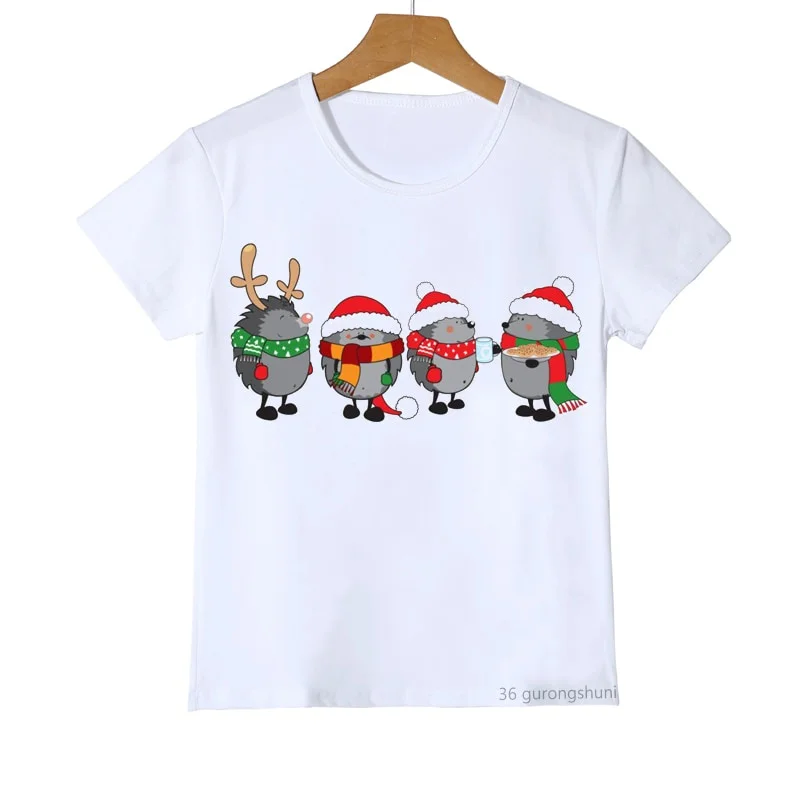 New Childrens Clothing Tshirt Cute Cartoon Christmas Hedgehog Print Boys T Shirt Summer Girls T-shirt Give Children Xmas Gift
New Childrens Clothing Tshirt Cute Cartoon Christmas Hedgehog Print Boys T Shirt Summer Girls T-shirt Give Children Xmas Gift