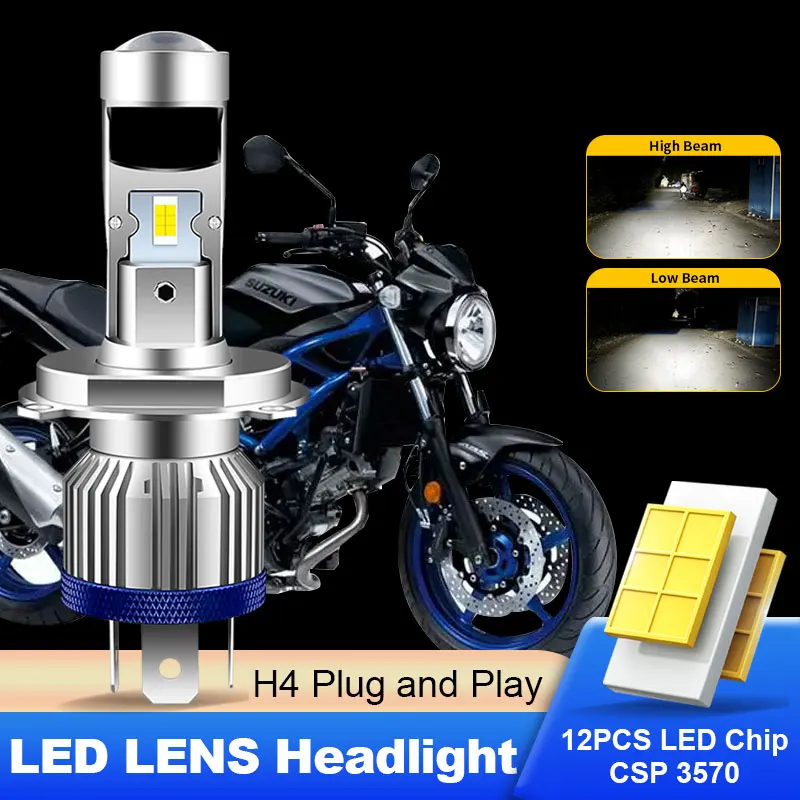 

1PCS CANbus For Suzuki SV650 H4 HS1 9003 Motorcycle LED lens Headlight Hi/Lo Beam Bulb Led Spotlight Super Bright 6800LM White