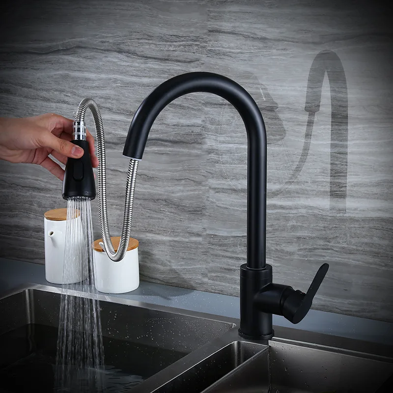 Black kitchen pull-out faucet European-style chrome-plated all-copper washbasin antique sink laundry pool hot and cold faucet
Black kitchen pull-out faucet European-style chrome-plated all-copper washbasin antique sink laundry pool hot and cold faucet