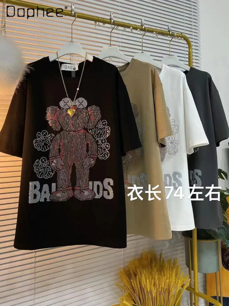 Oversized Women's Clothing Autumn Winter New Casual Short-Sleeved Thick Top Women's Half Sleeve Cartoon Diamond Letter T-shirt
Oversized Women's Clothing Autumn Winter New Casual Short-Sleeved Thick Top Women's Half Sleeve Cartoon Diamond Letter T-shirt