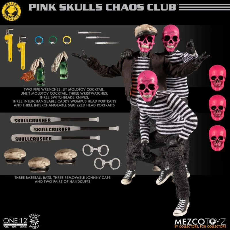 In Stock 100% Original Mezco Toyz One:12 Collective Rumble Society Pink Skulls Chaos Club PSCC 1/12 Figures Action Model Toys
In Stock 100% Original Mezco Toyz One:12 Collective Rumble Society Pink Skulls Chaos Club PSCC 1/12 Figures Action Model Toys
