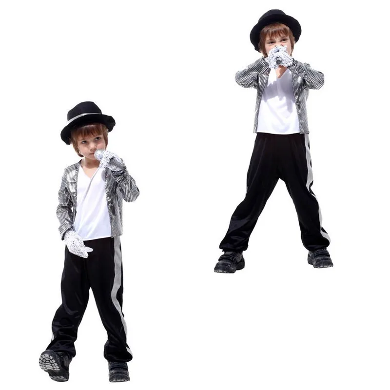 

Kids Michael Jackson Cosplay Costume Superstar Singer Dance Suits Purim New Year Party Dress Boys Children Fancy Dress