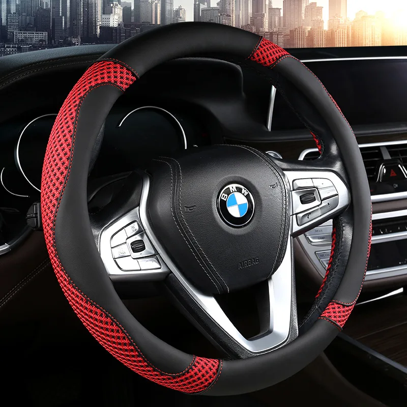 Car Steering Wheel Cover Breathable Non-slip Contrast Stitching 38cm Universal Steering Wheel Protective Cover Car Accessories
Car Steering Wheel Cover Breathable Non-slip Contrast Stitching 38cm Universal Steering Wheel Protective Cover Car Accessories