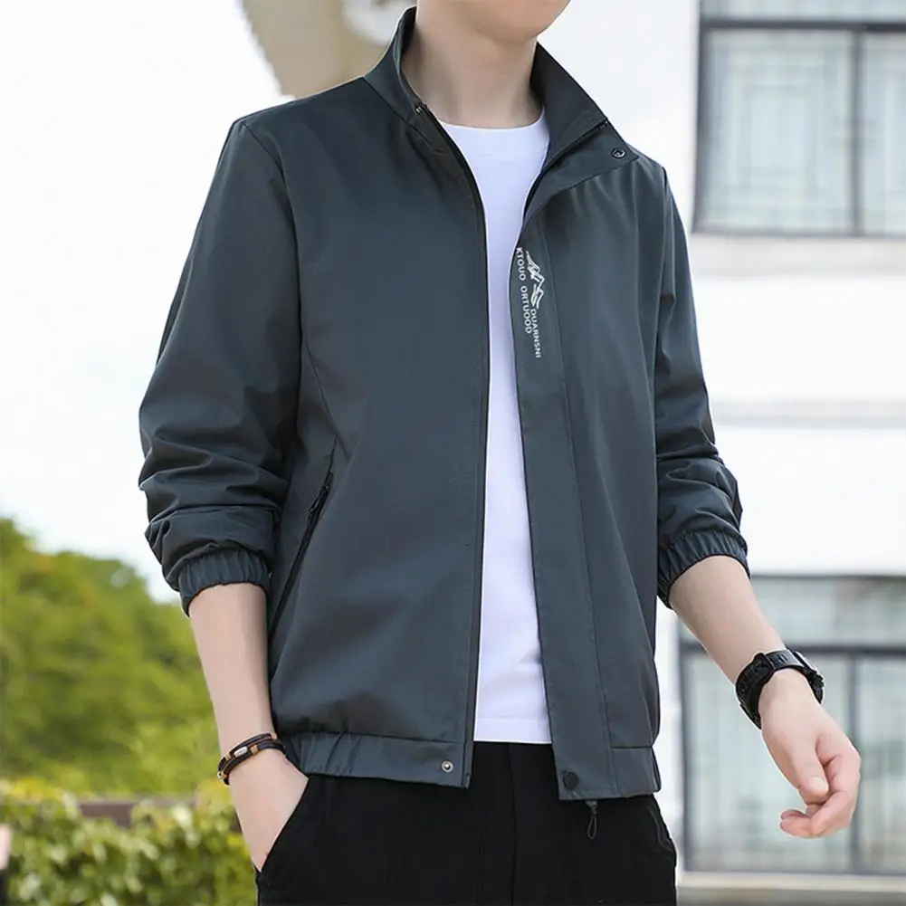 Men Spring Autumn Casual Jacket Coat Stand Collar Long Sleeve Embroidery Letter Print Zipper Placket Slim Outwear Windbreaker
Men Spring Autumn Casual Jacket Coat Stand Collar Long Sleeve Embroidery Letter Print Zipper Placket Slim Outwear Windbreaker