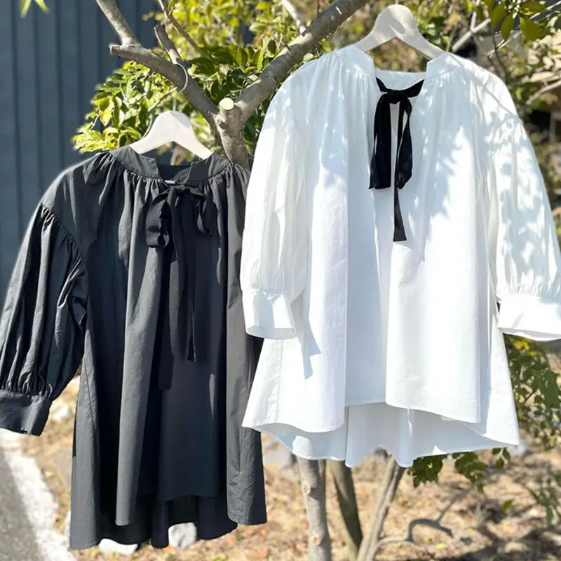 iYunDo Ladies Shirts Temperament Casual Bow Tie Lantern Sleeve Loose Women Blouse Korean Fashion Spring Summer Female Clothing
iYunDo Ladies Shirts Temperament Casual Bow Tie Lantern Sleeve Loose Women Blouse Korean Fashion Spring Summer Female Clothing