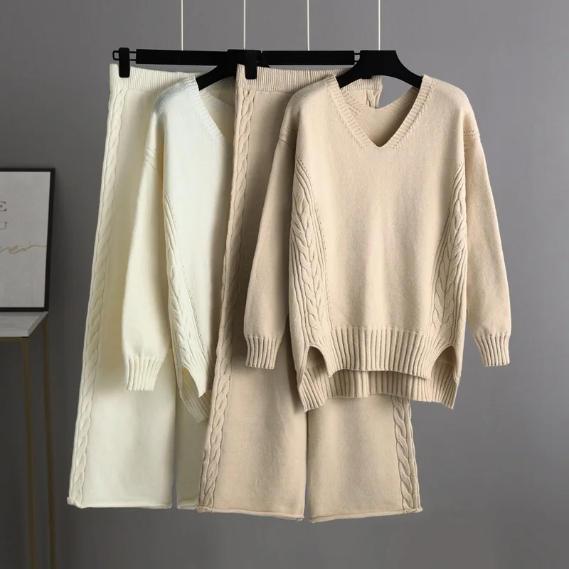 Korean Fashion Autumn Winter Women 2 Piece Sweater Set Pants Oversized Women KnitingTop Twist Sweaters Sport Knitted Tracksuits
Korean Fashion Autumn Winter Women 2 Piece Sweater Set Pants Oversized Women KnitingTop Twist Sweaters Sport Knitted Tracksuits