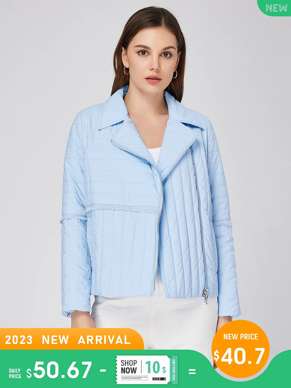 ZIAI 2023 Women's spring jacket Classic Short Large lapel Asymmetric zipper design for side fashion Thin Cotton parkas ZM-20368
ZIAI 2023 Women's spring jacket Classic Short Large lapel Asymmetric zipper design for side fashion Thin Cotton parkas ZM-20368