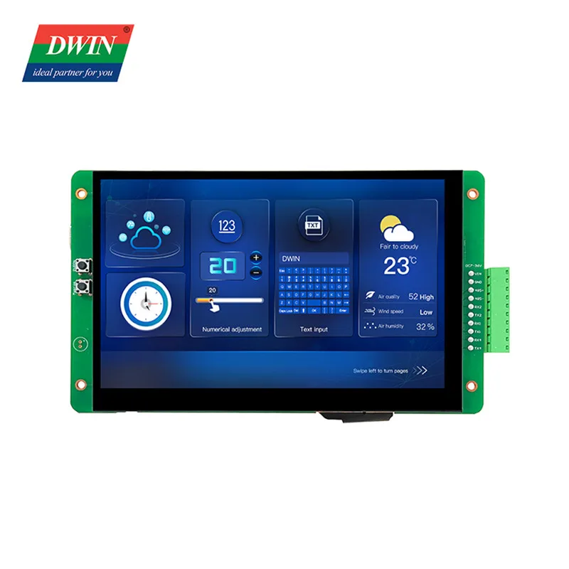 Система Android DWIN, 7,0 дюйма, 1024*600, 16,7 М, цветной IPS экран, CTP, совместима с Wi-Fi, Bluetooth, микрофоном, камерой RS232/RS485
Система Android DWIN, 7,0 дюйма, 1024*600, 16,7 М, цветной IPS экран, CTP, совместима с Wi-Fi, Bluetooth, микрофоном, камерой RS232/RS485