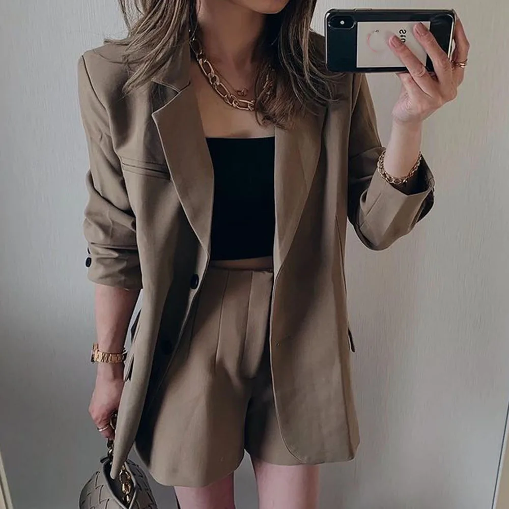 Women's Blazer Long Sleeve Plain One Button Fall New Fashion Office Lady Plain Patchwork Coat Straight Women's Two Piece Sets
Women's Blazer Long Sleeve Plain One Button Fall New Fashion Office Lady Plain Patchwork Coat Straight Women's Two Piece Sets