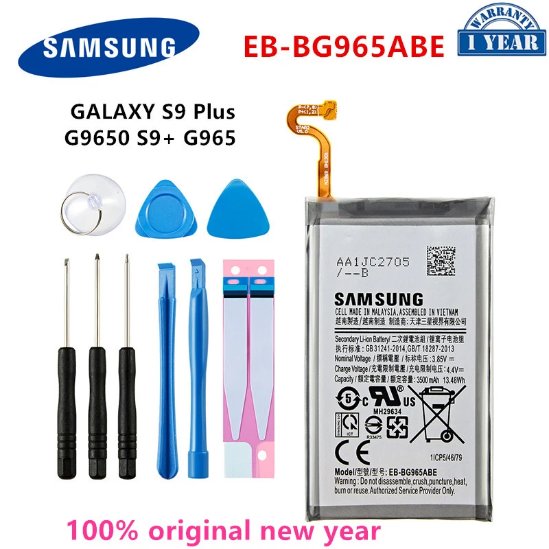 SAMSUNG Orginal EB-BG965ABE 3500mAh Battery For Samsung Galaxy S9 Plus SM-G965F G965F/DS G965U G965W G9650 S9+ +Tools
SAMSUNG Orginal EB-BG965ABE 3500mAh Battery For Samsung Galaxy S9 Plus SM-G965F G965F/DS G965U G965W G9650 S9+ +Tools